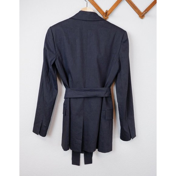 NEW Theory Womens Concord Eco Crunch Wash Linen Blend Belt Blazer, size 2 - Picture 15 of 16